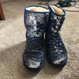 Navy blue sparkly Uggs